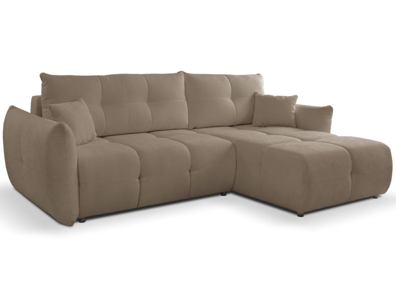 Ecksofa L-Form mit Schlaffunktion und Bettkasten Bene Braun