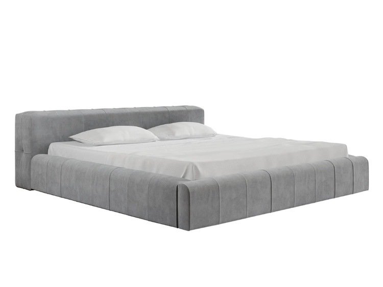 Polsterbett mit Bettkasten und Lattenrost 180x200 Lipari Grau
