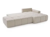 Ecksofa L-Form Rechts mit Schlaffunktion und Bettkasten Montero Creme