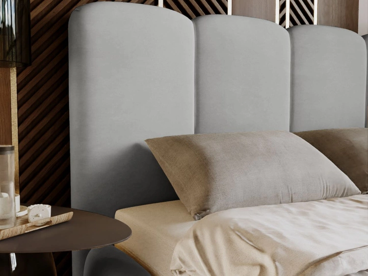 Polsterbett mit Bettkasten und Lattenrost 160x200 Galli Hellgrau