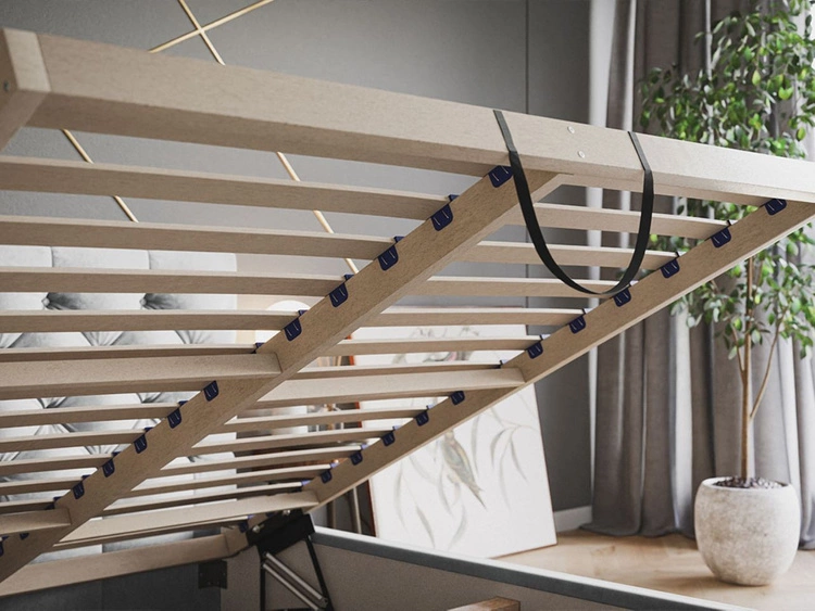 Polsterbett mit Bettkasten und Lattenrost 160x200 Selva Dunkelblau