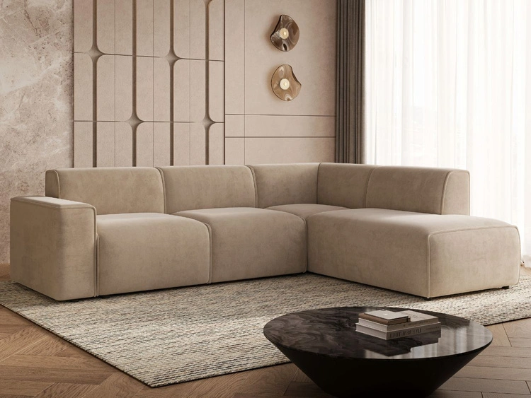 Ecksofa L-Form Rechts Eluno Beige