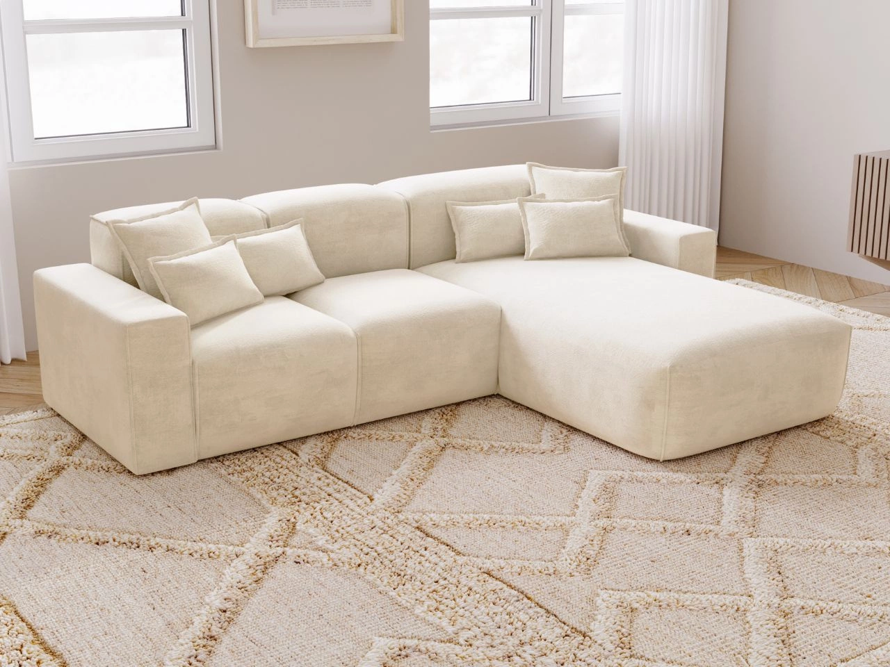 Ecksofa L-Form Rechts Moderne Ecksofa Leni Beige