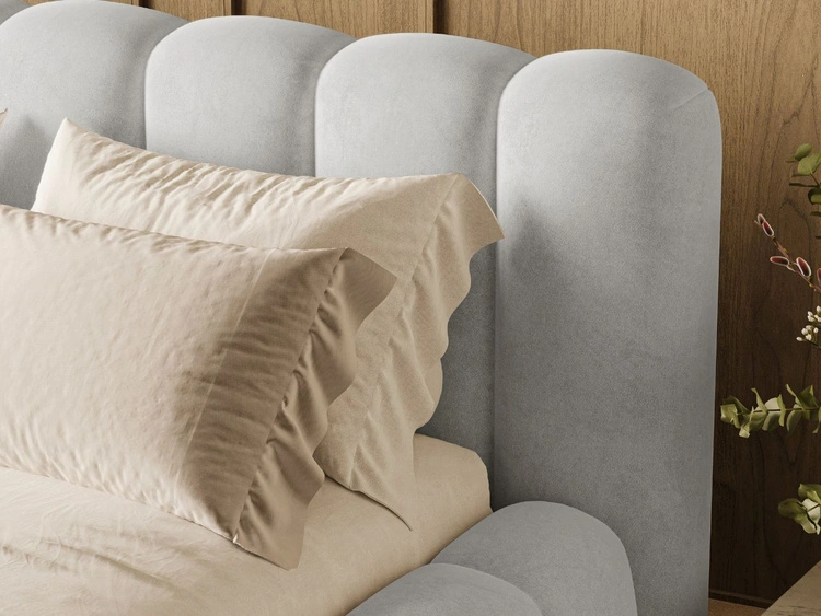 Polsterbett mit Bettkasten und Lattenrost 140x200 Averia Grau