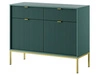 Kommode mit Türen und Schubladen Amber Grün, Gold Frame
