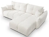 Ecksofa L-Form mit Schlaffunktion und Bettkasten Bene  Creme