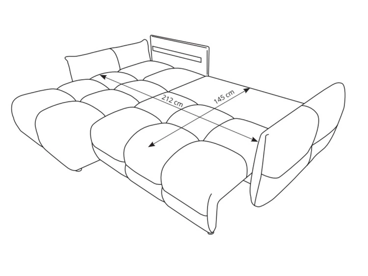 Ecksofa L-Form mit Schlaffunktion und Bettkasten Bene Grün