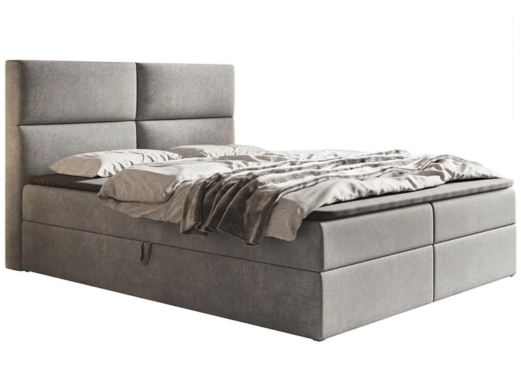 Boxspringbett mit Bettkasten 120x200 Hera Grau