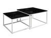 Couchtisch auf weißem Gestell Asumi Schwarz Hochglanz 36x42