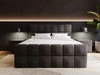 Boxspringbett mit Bettkasten 200x200 Bouclé-Stoff Alicante Schwarz