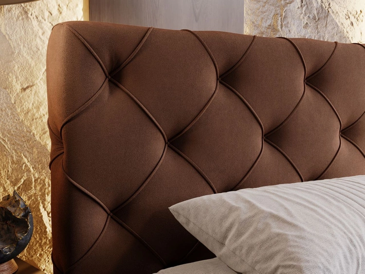 Polsterbett mit Bettkasten und Lattenrost 180x200 Milano Braun