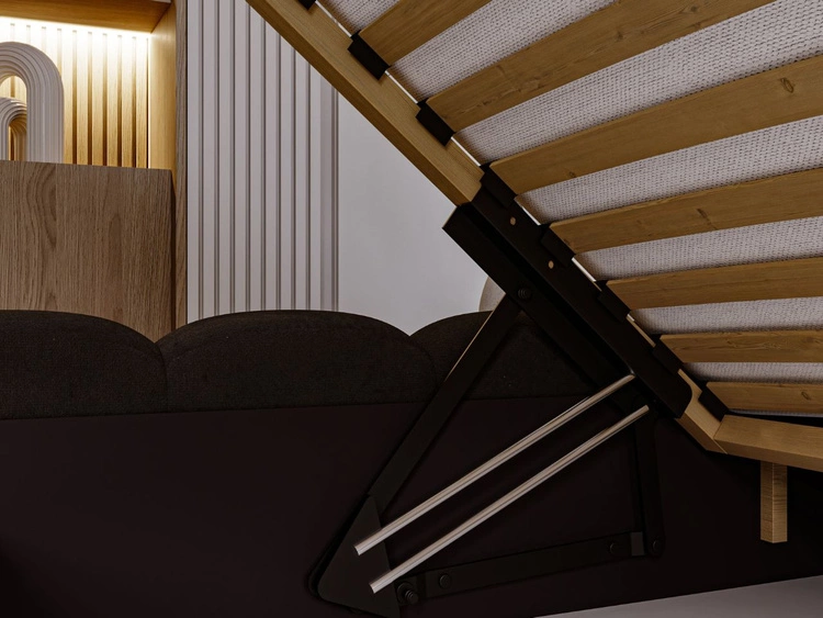 Polsterbett mit Bettkasten und Lattenrost 120x200 Averia Schwarz