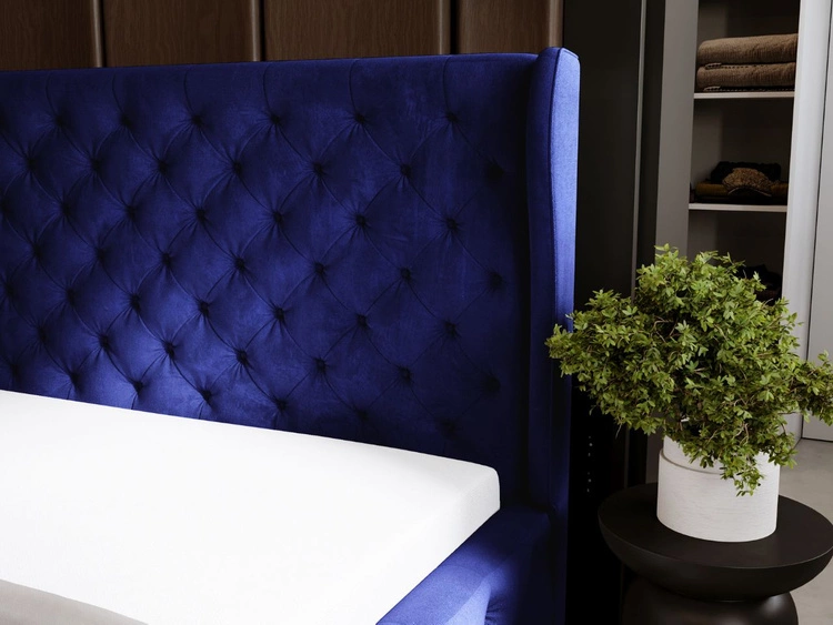 Polsterbett mit Bettkasten und Lattenrost 180x200 Kingston Dunkelblau