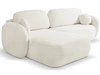 Ecksofa L-Form Links mit Schlaffunktion und Bettkasten Oreo Creme