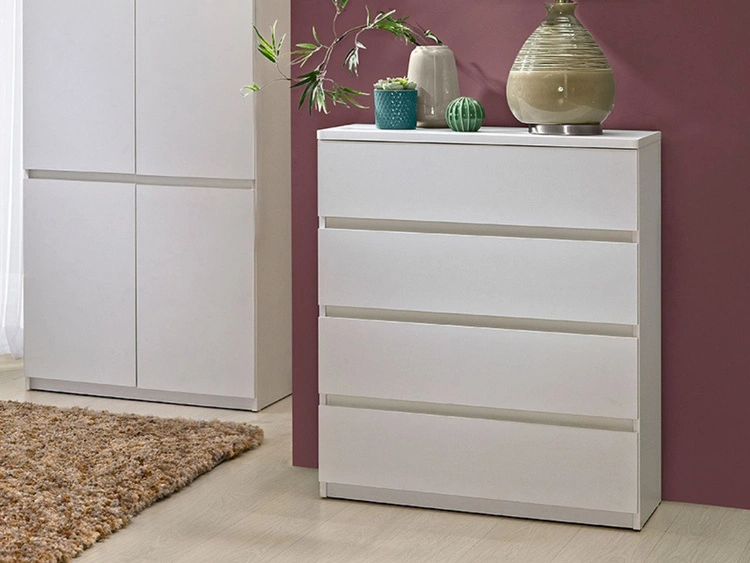 Kommode mit vier Schubladen Arcadia Weiß