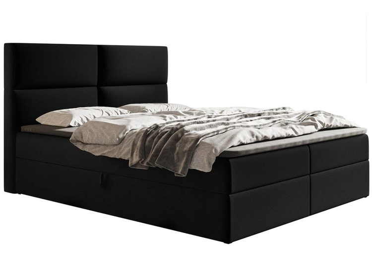 Boxspringbett mit Bettkasten 160x200 Hera Schwarz