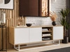 TV-Lowboard mit Türen auf weißem Gestell Vivance Weiß und Artisan Eiche