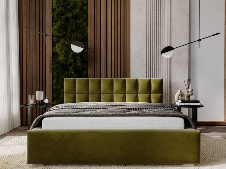 Polsterbett mit Bettkasten und Lattenrost 160x200 Hugo Grün