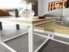 Couchtisch auf weißem Gestell Asumi Eiche Artisan 36x42