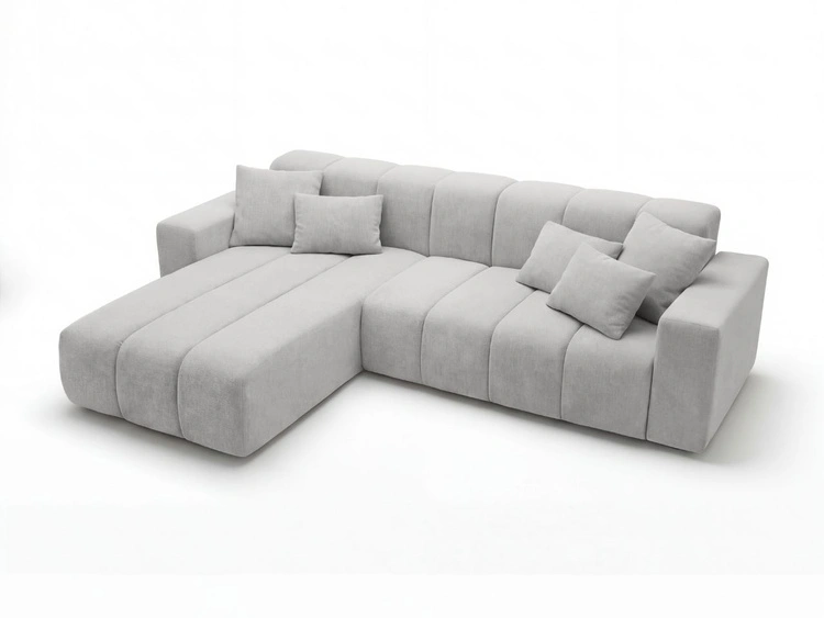 Ecksofa L-Form Links Nork Grau