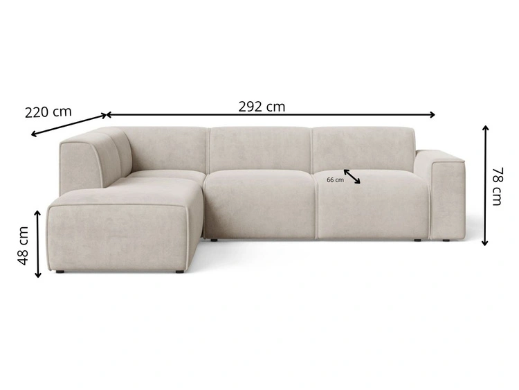 Ecksofa L-Form Links Eluno Beige