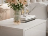Nachttisch mit Schublade und goldenem Gestell Brisa Weiß Hochglanz