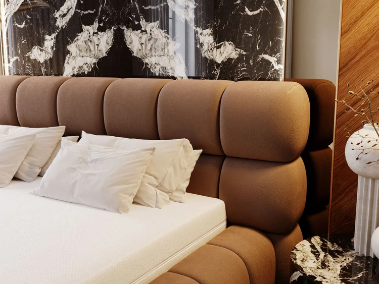 Polsterbett mit Bettkasten und Lattenrost 180x200 Mellow Braun