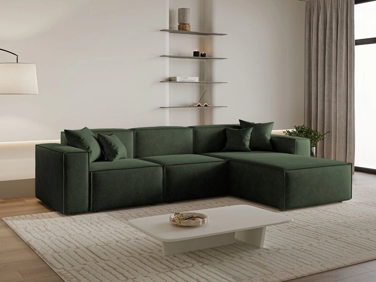 Ecksofa L-Form Rechts Arizona Grün