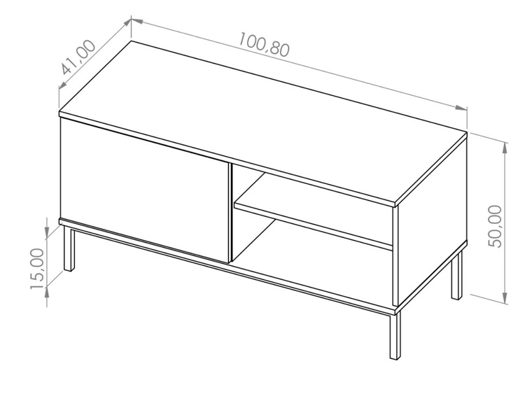 TV-Lowboard mit Türen 100 cm Soroko Schwarz