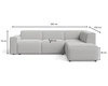Ecksofa L-Form Links Eluno Bouclé-Stoff Grau