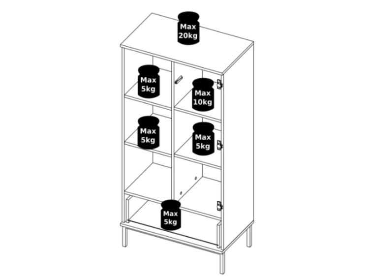 Regal mit Schublade und Türen Soroko Hickory