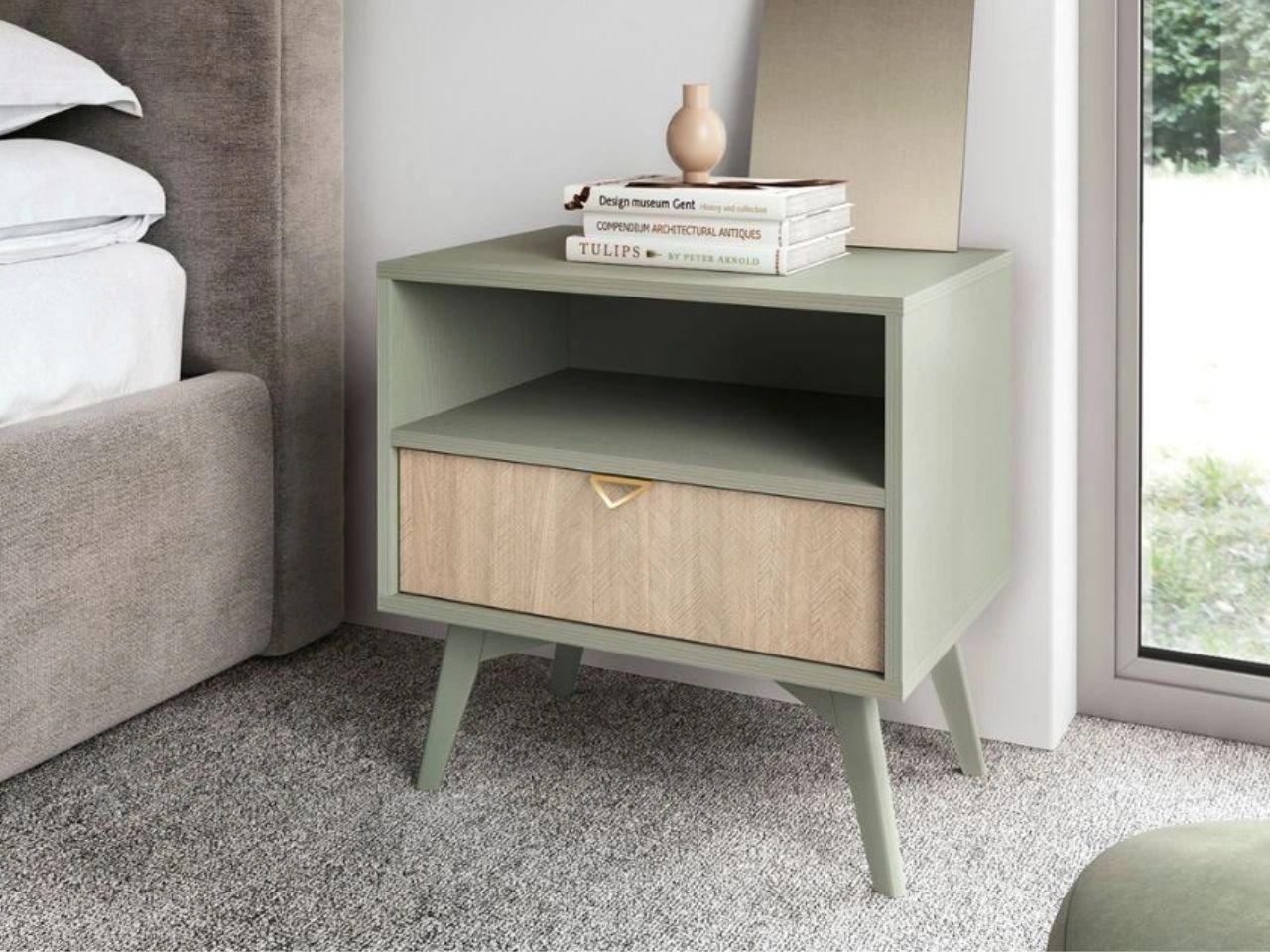 Nachttisch mit Schublade Modena Grün