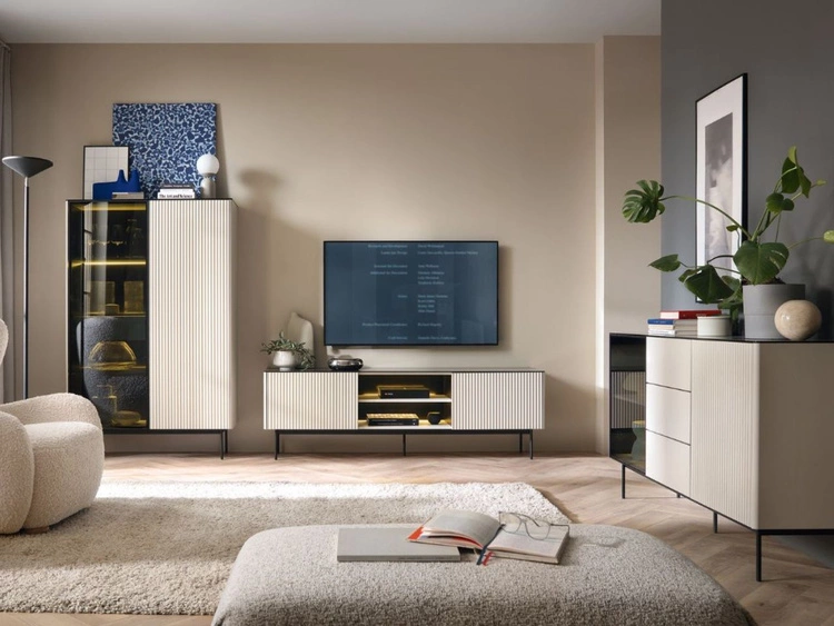 Wohnzimmerset mit Led Auroé Kaschmir