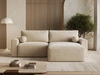 Ecksofa L-Form mit Schlaffunktion und Bettkasten Aurora Beige