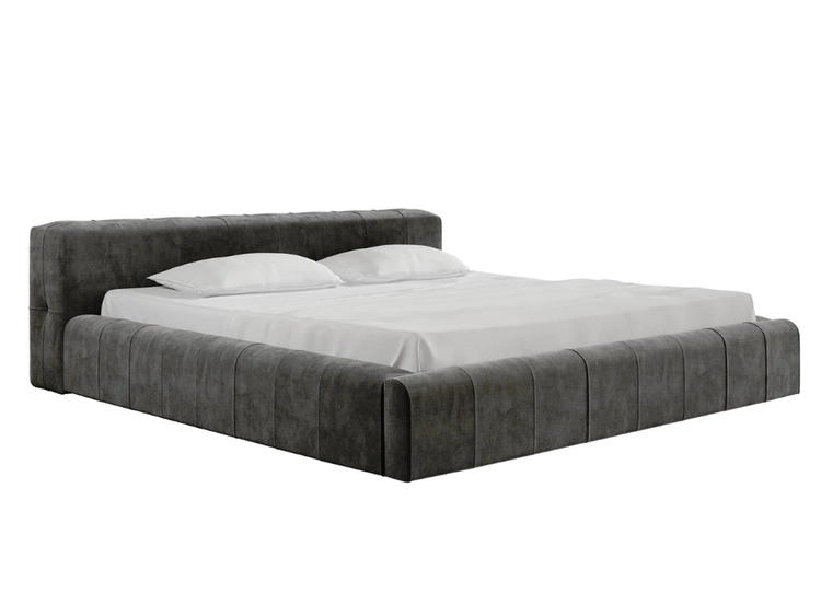 Polsterbett mit Bettkasten und Lattenrost 160x200 Lipari Dunkelgrau