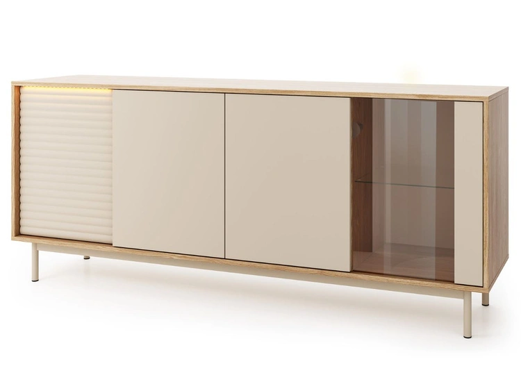 Kommode mit Türen Rapallo Kaschmir, Eiche geölt