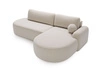 Ecksofa L-Form Rechts mit Schlaffunktion und Bettkasten Aurio O Creme