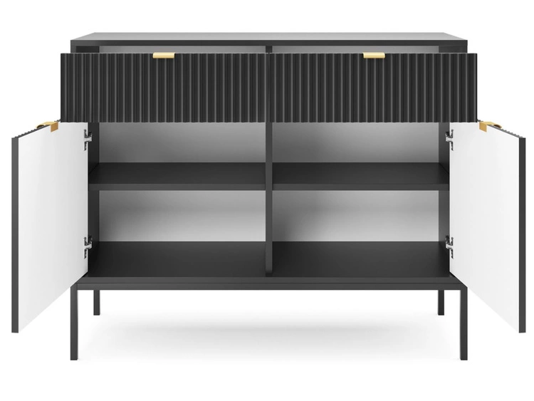 Kommode mit Türen und Schubladen Amber Schwarz