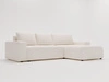 Ecksofa L-Form Rechts mit Schlaffunktion und Bettkasten Tazones Creme