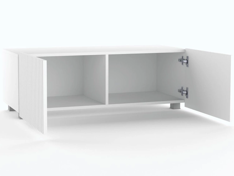 Set mit zwei TV-Lowboard mit Türen 100 cm Kioto Weiß matt