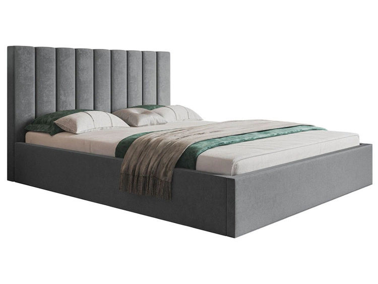 Polsterbett mit Bettkasten und Lattenrost 160x200 Sesto Grau