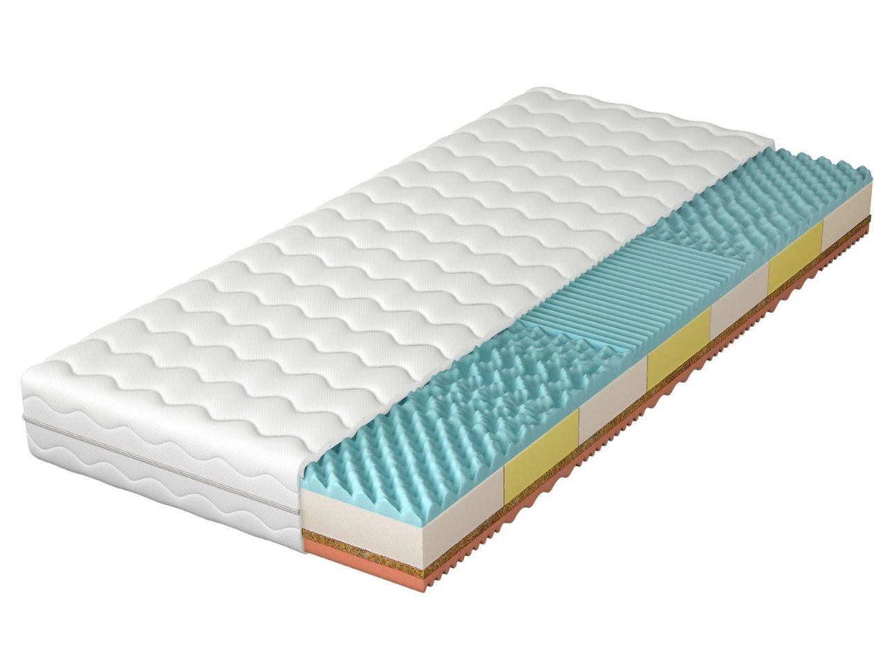 Schaumstoffmatratze mit Kokosmatte und 7-Zonen-Profilschaum Dermio 100x200