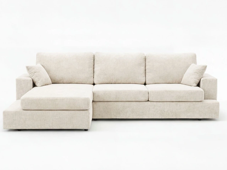 Ecksofa L-Form fürs Wohnzimmer Nesto Links Creme