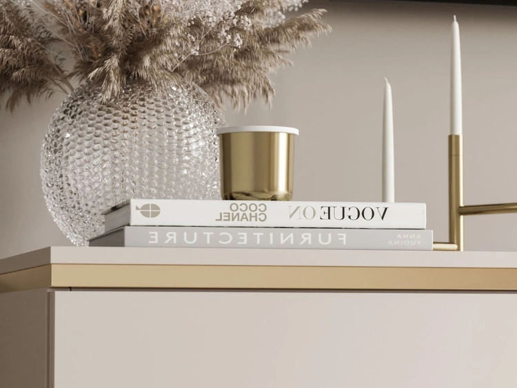 TV-Schrank zum Hängen im Glamour-Stil mit LED-Beleuchtung Celle Kaschmir Matt