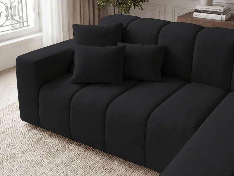 Ecksofa L-Form Rechts Nork Schwarz
