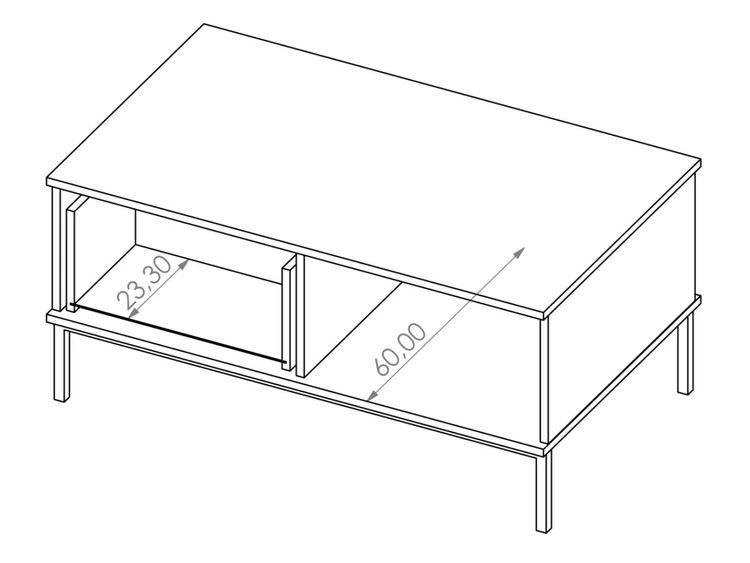 Couchtisch mit Stauraum Soroko Hickory