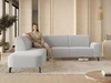 Ecksofa L-Form Links Regento Bouclé-Stoff Grau