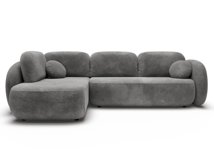 Ecksofa mit Schlaffunktion und Bettkasten Links Carino Grau