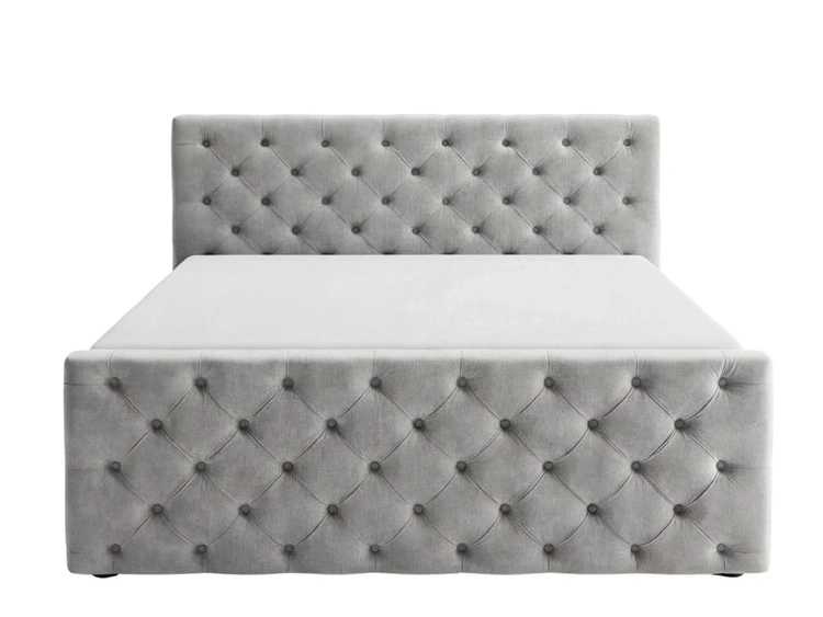 Boxspringbett mit Bettkasten 120x200 Montego Hellgrau