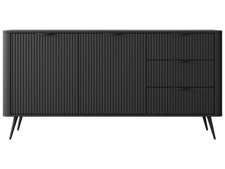 Kommode mit Türen und Schubladen Latina Schwarz